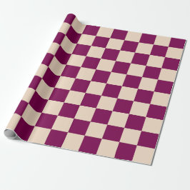 Papel De Presente Maroon and beige checkerboard pattern