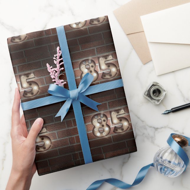 Papel De Presente Marquee do 85° aniversário acende-se no tijolo (Presentear)