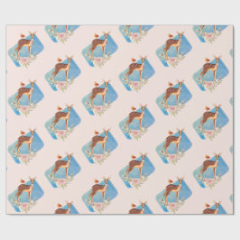 Papel De Presente Marrom-Cinto-d-água Cinto Veado Elegância Rústica