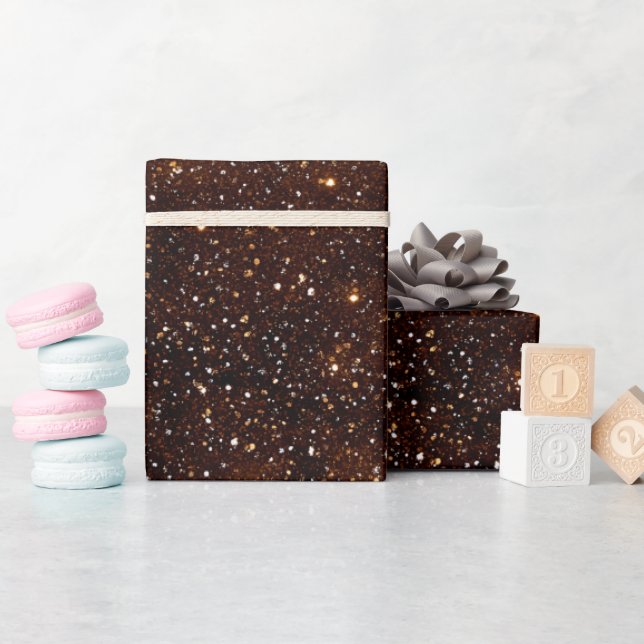 Papel De Presente Marrom Escuro de Chocolate Rico em Brilho (Chá de bebê)