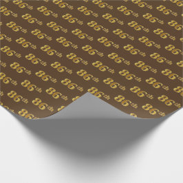 Papel De Presente Marrom, Faux Dourado 86º (oitenta e seis) Evento