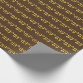Papel De Presente Marrom, Faux Dourado 89º (oitenta e nove) Evento