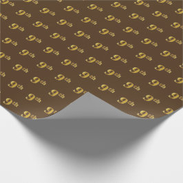 Papel De Presente Marrom, Faux Dourado 9º (Nono) Evento