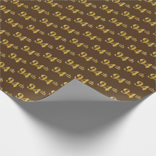 Papel De Presente Marrom, Faux Dourado 94º (94º) Evento