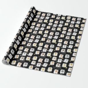 Papel De Presente MarSHmeowLOWS Whimsical Wordplay Cat Marshmallows