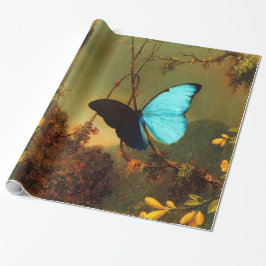 Papel De Presente Martin Johnson Heade Blue Morpho Butterfly Vintage