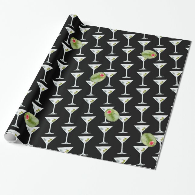 Papel De Presente Martini e Olives (Desenrolado)