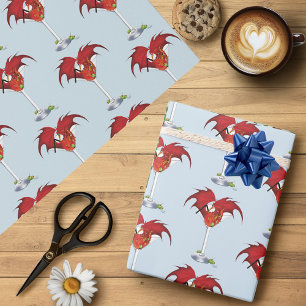 Papel De Presente Martini Fantasy Red Dragon