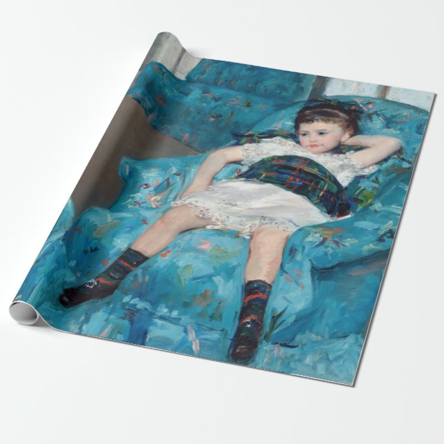 Papel De Presente Mary Cassatt - Menina em uma Poltrona Azul (Desenrolado)