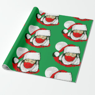 Papel De Presente máscara de natal santa claus