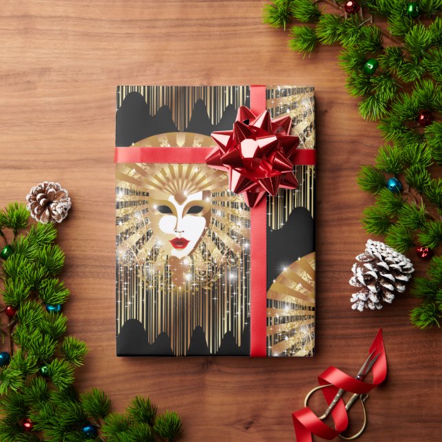 Papel De Presente Máscara do ouro Venice (Presente de Natal)