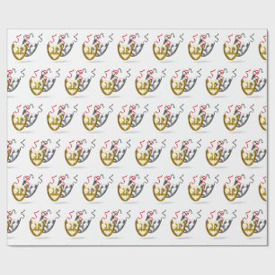 Papel De Presente Máscaras de comédia de tragédia de prata Dourada