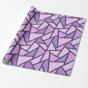 Papel De Presente Máscaras do teste padrão do vitral do lilac