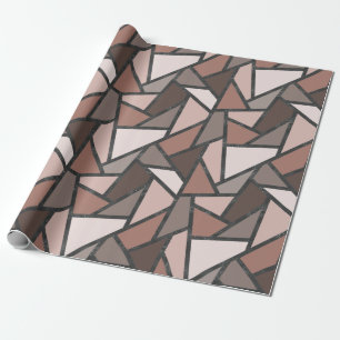 Papel De Presente Máscaras do teste padrão marrom do vitral