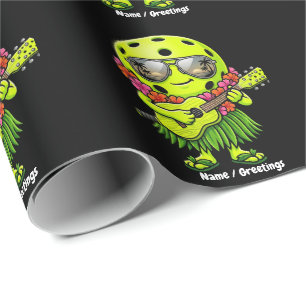 Papel De Presente Mascote Havaiano Engraçado de Pickleball Gráfico d