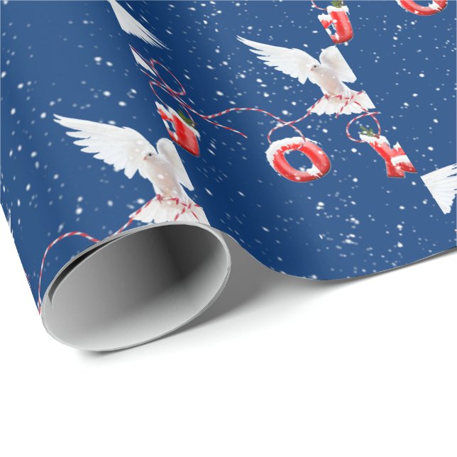 Papel De Presente Mata de Natal e Flocos de Neve (Ponta do rolo)