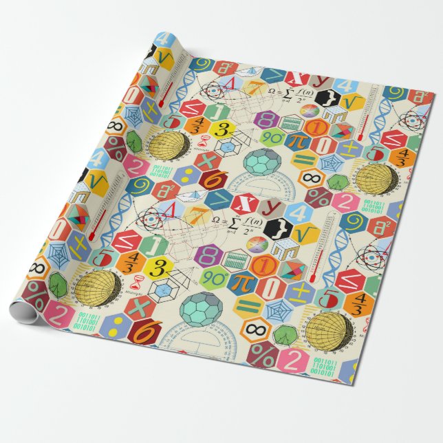 Papel De Presente matemática em cores (Desenrolado)