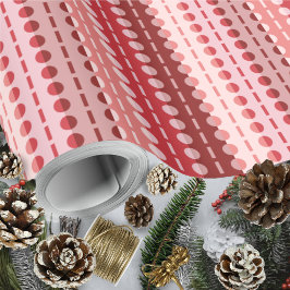 Papel De Presente Matizes Vermelhos-Stripes Pleados