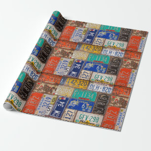 Papel De Presente matrículas velhas oxidadas retros