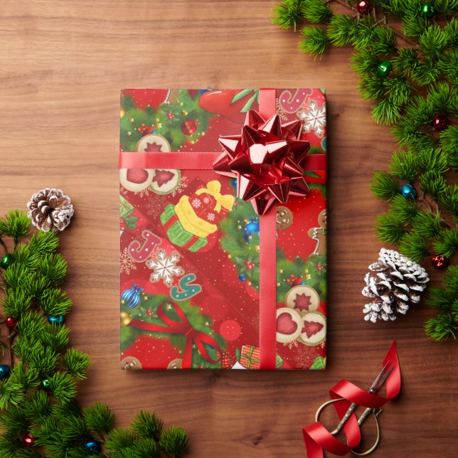 Papel De Presente Matte Wrapping Paper (Presente de Natal)