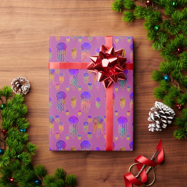Papel De Presente Mauve Rainbows Dançante Submarino (Presente de Natal)
