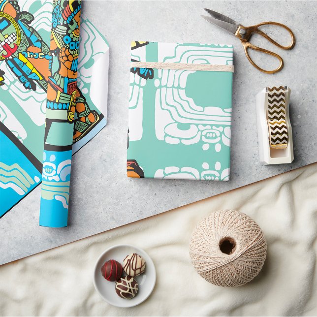 Papel De Presente Mayan Warrior E King Wrapper Paper (Criador carregado)