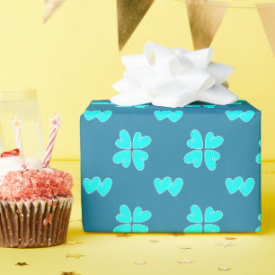 Papel De Presente Mazipoodles Blue Hearts On Blue