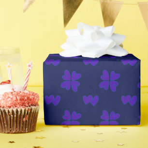 Papel De Presente Mazipoodles Violet Hearts No Indigo