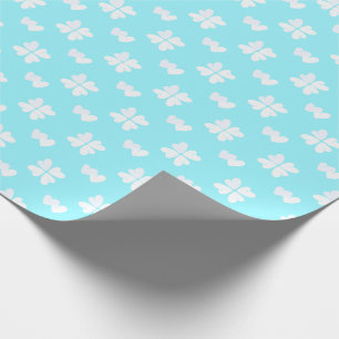 Papel De Presente Mazipoodles White Hearts On Turquoise Blue