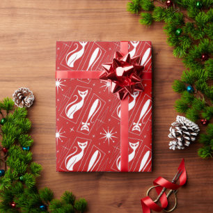 Papel De Presente MCM de Natal Moderno do século de Cat.