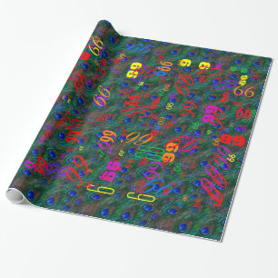 Papel De Presente Meacock Feathers Etch Style Decor