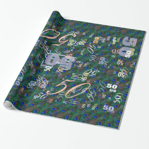 Papel De Presente Meacock Feathers Etch Style Decor
