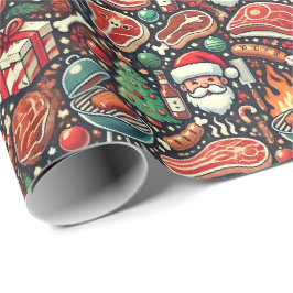 Papel De Presente Meat Lovers' Christmas Wrapping Paper