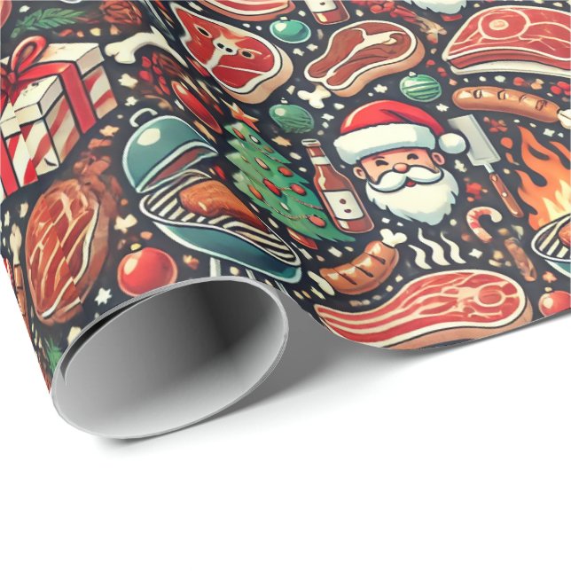 Papel De Presente Meat Lovers' Christmas Wrapping Paper (Ponta do rolo)