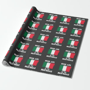 Papel De Presente Meatball italiano engraçado Italia Flag1 da ideia