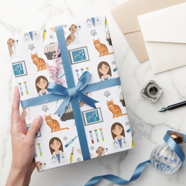 Papel De Presente Medicina veterinária Medicina Vet DVM Padrão (Presentear)