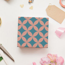 Papel De Presente Médio Século Mod Geométrico Retro Moderno Peach Az