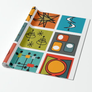 Papel De Presente Médio-século Moderno Smorgasbord