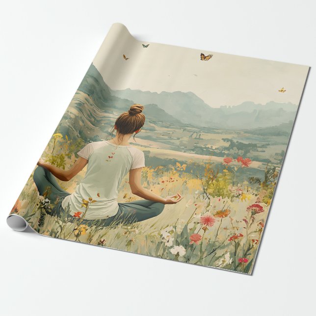 Papel De Presente Meditação Serena ao Nascer do Sol (6) (Desenrolado)