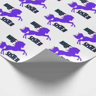 Papel De Presente Meia Irmã Pônei Roxo Parente