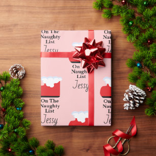Papel De Presente Meia Lista de Travessos do Papai Noel Presente de