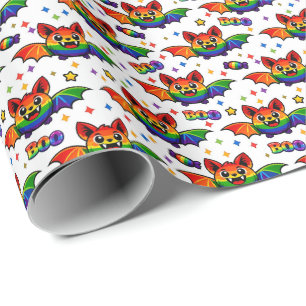 Papel De Presente 🦇🌈 Meias da Tripulação Arco-íris do Morcego Expl