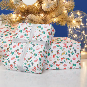 Papel De Presente Meias de Natal Personalizadas de Férias