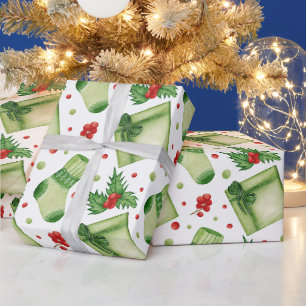 Papel De Presente Meias e Presentes de Natal em Aquarela
