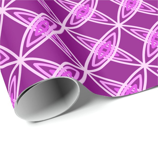 Papel De Presente Meio século Atômica Moderno - Roxo Ametista (Ponta do rolo)
