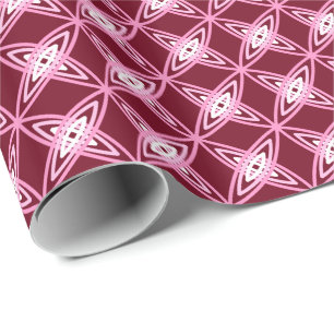 Papel De Presente meio século Atômica Moderno - Vinho Borgonha