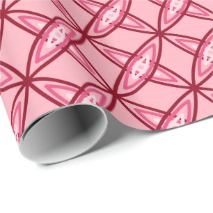Papel De Presente meio século atômico moderno do Impressão - Rosa