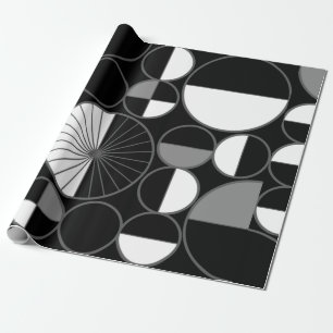 Papel De Presente meio século Círculos Modernos Metade Cinzas Pret