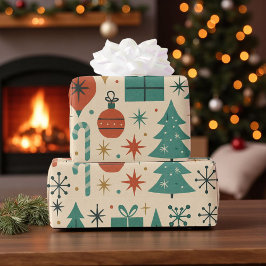 Papel De Presente Meio século de Férias Retroativo Moderno