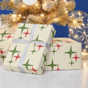 Papel De Presente Meio século de Natal Moderno Estrelas Atômicas